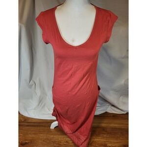 Toad & Co Muse Midi Dress Size Small Cap Sleeve Organic Cotton  Modal Red